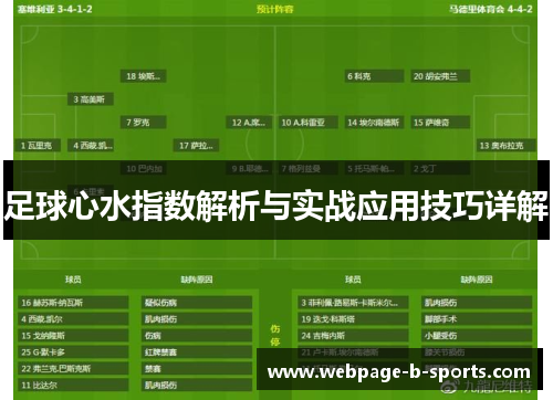 足球心水指数解析与实战应用技巧详解 足球心水指数解析与实战应用技巧详解